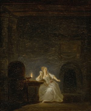 La supplice de la vestale by Jean-Frederic Schall Oil Painting