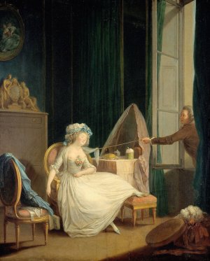 L'Amour frivole by Jean-Frederic Schall Oil Painting