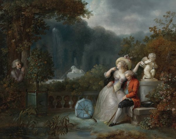 Quand L'hymen Dort, L'amour Veille by Jean-Frederic Schall - Hand-Painted Oil Painting Reproduction