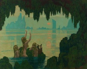 Chants sur l'eau by Jean-Francis Auburtin Oil Painting