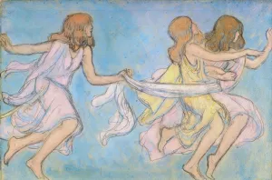 Children at Play Oil painting by Jean-Francis Auburtin