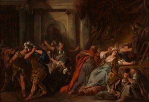 Creuse consumee par la robe empoisonnee by Jean-Francois De Troy Oil Painting