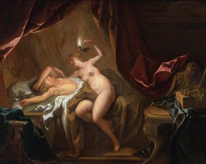 Cupid And Psyche by Jean-Francois De Troy Oil Painting