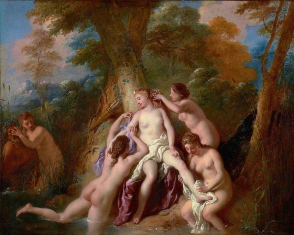 Diana and Her Nymphs Bathing  by Jean-Francois De Troy - Hand-Painted Oil Painting Reproduction