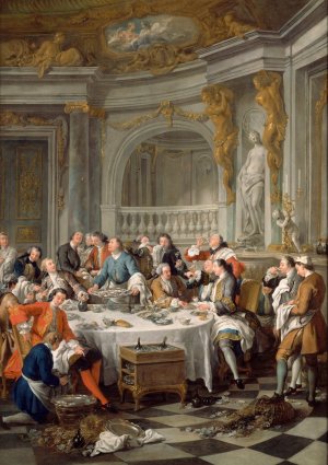 Le Dejeuner d'huitres by Jean-Francois De Troy Oil Painting