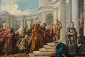 Mordecai's disdain by Jean-Francois De Troy Oil Painting