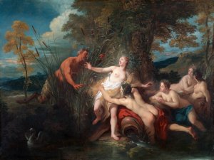 Pan and Syrinx by Jean-Francois De Troy Oil Painting
