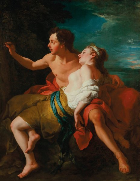 Main Product Photo of Paris and Oenone Painting by Jean-Francois De Troy