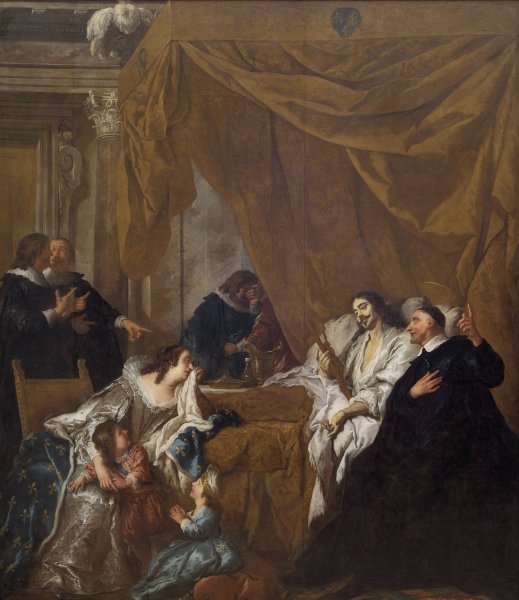 St Vincent De Paul At The Deathbed Of Louis XIII  by Jean-Francois De Troy - Hand-Painted Oil Painting Reproduction