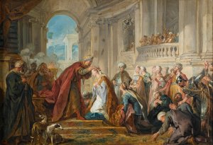The Crowning of Esther by Jean-Francois De Troy Oil Painting