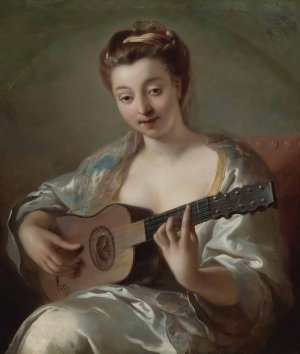 The Guitar Player by Jean-Francois De Troy Oil Painting