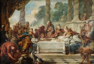 The Meal of Esther and Ahasuerus by Jean-Francois De Troy Oil Painting
