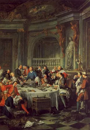 The Oyster Lunch painting by Jean Francois De Troy