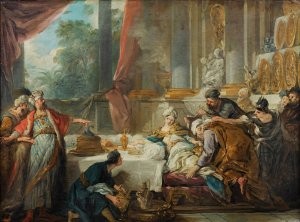 The Sentencing of Aman by Jean-Francois De Troy Oil Painting