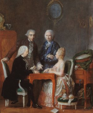 La partie de trictrac by Jean-Francois Garneray Oil Painting