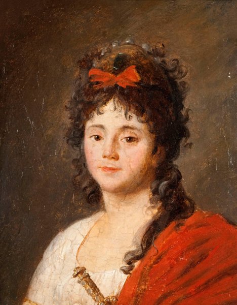 Portrait de Mademoiselle Maillard  by Jean-Francois Garneray - Hand-Painted Oil Painting Reproduction