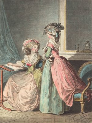 Ha! La Joli Petit Chien by Jean Francois Janinet Oil Painting