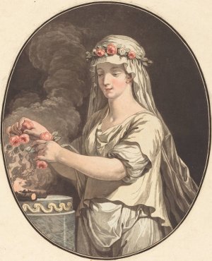 La jeune vestale by Jean Francois Janinet Oil Painting