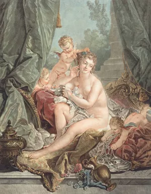La toilette de Venus by Jean Francois Janinet Oil Painting