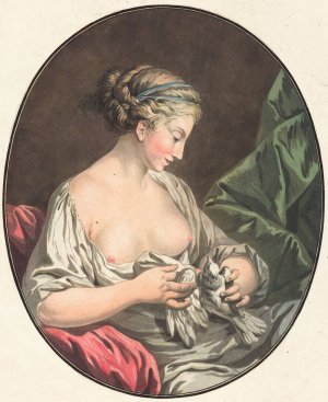 La Venus aux colombes by Jean Francois Janinet Oil Painting