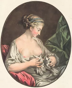La Venus aux colombes by Jean Francois Janinet Oil Painting
