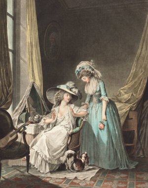 L'aveu Difficile by Jean Francois Janinet Oil Painting