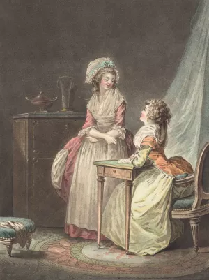 Le Petit Conseil Oil painting by Jean Francois Janinet