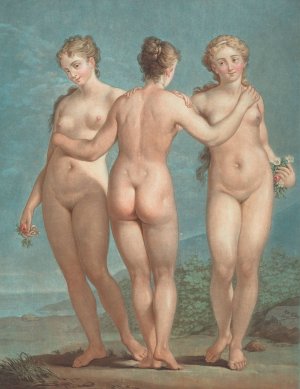 Les trois graces by Jean Francois Janinet Oil Painting