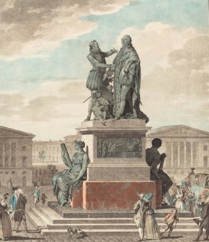 Projet d'un monument a eriger pour le roi by Jean Francois Janinet Oil Painting