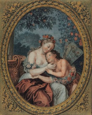 Zephyre and Flore by Jean Francois Janinet Oil Painting