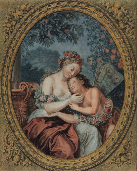 Zephyre and Flore  by Jean Francois Janinet - Hand-Painted Oil Painting Reproduction