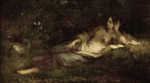 Au Repos by Jean-Francois Millet Oil Painting