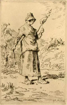 Composition de F. Millet by Jean-Francois Millet Oil Painting