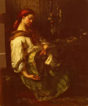 Couseuse Endormie painting by Jean-Francois Millet