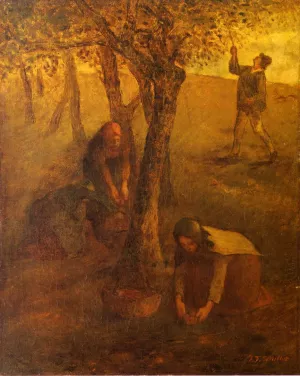 Gathering Apples by Jean-Francois Millet - Oil Painting Reproduction