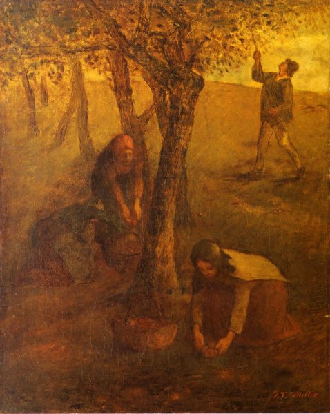 Gathering Apples by Jean-Francois Millet - Hand-Painted Oil Painting Reproduction
