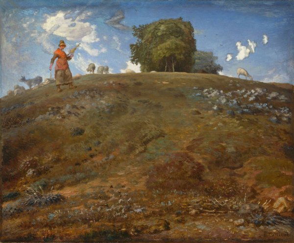 In the Auvergne  by Jean-Francois Millet - Hand-Painted Oil Painting Reproduction