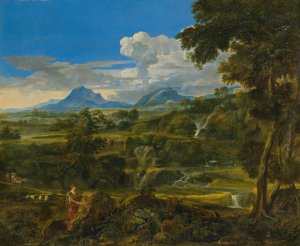 Landscape With Shepherds by Jean-Francois Millet Oil Painting