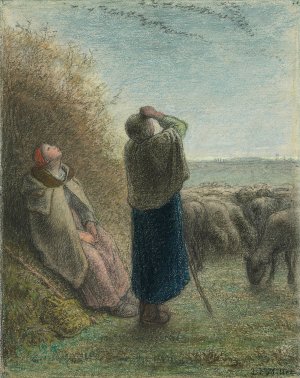 Le Passage des oies sauvages by Jean-Francois Millet Oil Painting