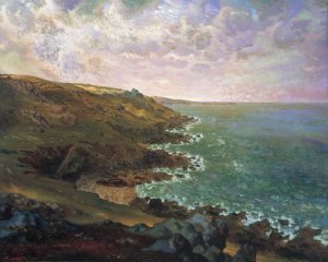 Les falaises de Greville by Jean-Francois Millet Oil Painting