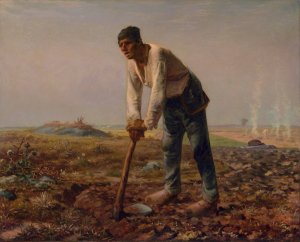 Man with a Hoe by Jean-Francois Millet Oil Painting