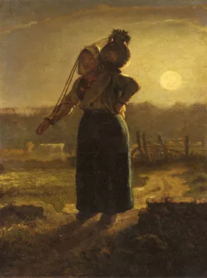 Norman Milkmaid by Jean-Francois Millet - Oil Painting Reproduction