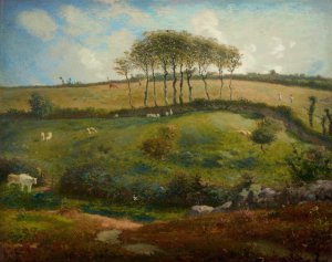Pasture near Cherbourg by Jean-Francois Millet Oil Painting