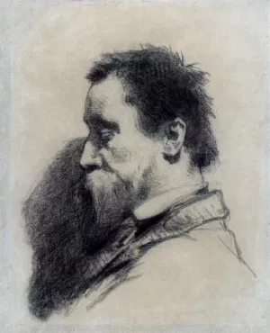 Portrait Of A Man, Said To Be Leopold Desbrosses Oil painting by Jean-Francois Millet
