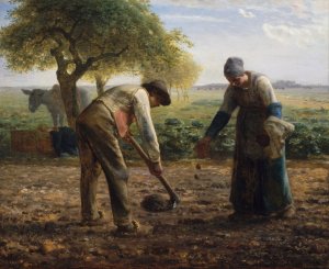 Potato Planters by Jean-Francois Millet Oil Painting