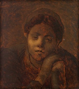 Tete de paysanne, etude by Jean-Francois Millet Oil Painting