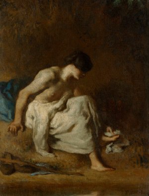 The Bather by Jean-Francois Millet Oil Painting