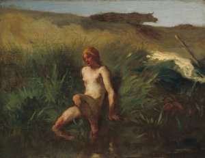 The Bather by Jean-Francois Millet Oil Painting