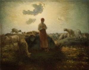 The Keeper of the Herd by Jean-Francois Millet Oil Painting