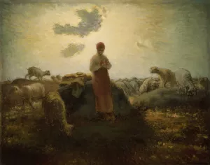 The Keeper of the Herd by Jean-Francois Millet Oil Painting